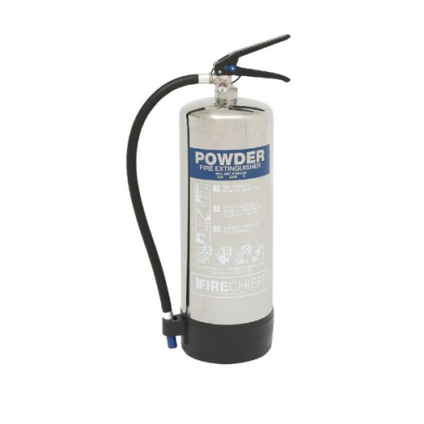 Firechief ELITE 6kg Powder Stainless Steel Extinguisher (Man. date 2023)